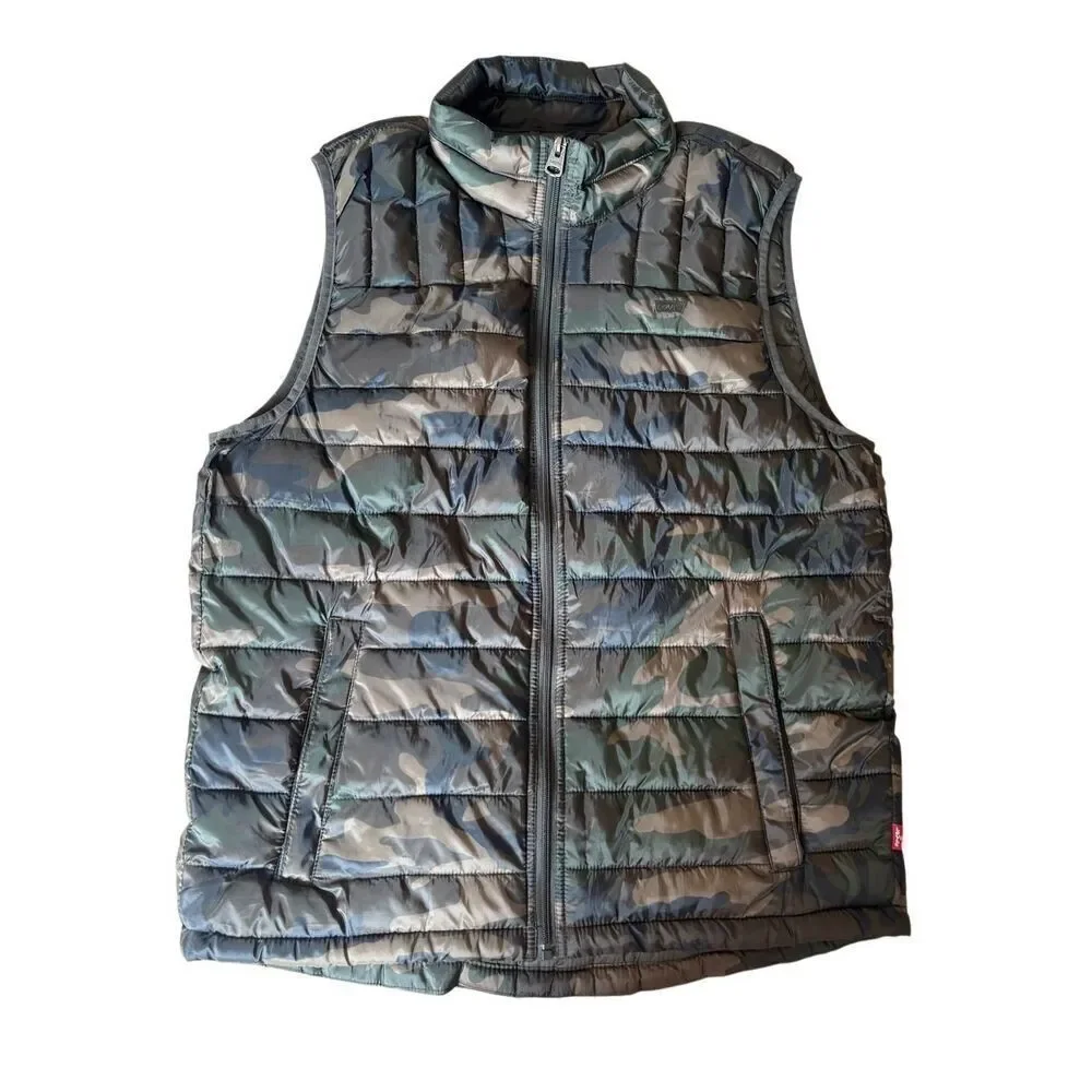 Levi’s‎ Men’s Packable Puffer Vest size L Camo Green